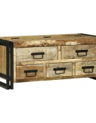 vidaXL Масичка за кафе Кафяво 90 x 50 x 38 см Солидно мангово дърво
