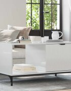 vidaXL Масичка за кафе Лъскаво бяло 90 x 49 x 46 см
