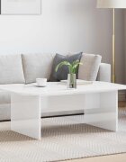 vidaXL Масичка за кафе Лъскаво бяло 93 x 53 x 33 см