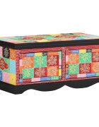 vidaXL Масичка за кафе многоцветна 90x50x40 см масивно дърво цвят манго