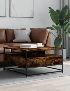 vidaXL Масичка за кафе Опушен дъб 80 x 80 x 45 cm