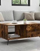 vidaXL Масичка за кафе Опушен дъб 90 x 50 x 40 cm Инженерна дървесина