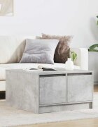vidaXL Масичка за кафе с чекмеджета бетонно сив 705x70x40 см