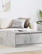 vidaXL Масичка за кафе с чекмеджета бетонно сива 100x100x40 см