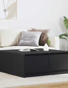 vidaXL Масичка за кафе с чекмеджета Черен дъб 100x100x40 см