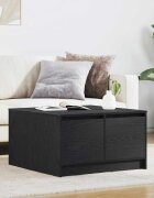 vidaXL Масичка за кафе с чекмеджета Черен дъб 705x70x40 см