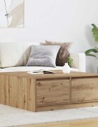 vidaXL Масичка за кафе с чекмеджета дъб артизан 100x100x40 см
