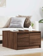 vidaXL Масичка за кафе с чекмеджета kафяв дъб 705x70x40 см