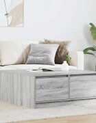 vidaXL Масичка за кафе с чекмеджета сив сонома 100x100x40 см