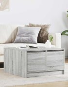 vidaXL Масичка за кафе с чекмеджета сив сонома 705x70x40 см