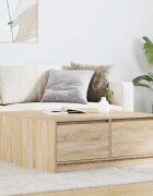 vidaXL Масичка за кафе с чекмеджета сонома дъб 100x100x40 см