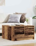 vidaXL Масичка за кафе с чекмеджета старо дърво 705x70x40 см
