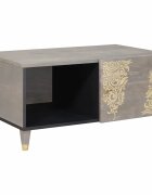 vidaXL Масичка за кафе Сив 80 x 50 x 40 cm Солидно мангово дърво