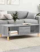 vidaXL Масичка за кафе Сив Сонома 102 x 55 x 35 см Инженерна дървесина