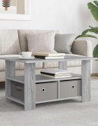 vidaXL Масичка за кафе Сив Сонома 77 x 55 x 42 см Инженерна дървесина