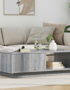 vidaXL Масичка за кафе Сив Сонома 95 x 55 x 31 см Инженерна дървесина