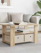 vidaXL Масичка за кафе Сонома дъб 77 x 55 x 42 см Инженерна дървесина