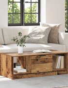 vidaXL Масичка за кафе Старо дърво 102 x 50 x 36 см