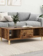 vidaXL Масичка за кафе Старо дърво 102 x 55 x 35 см