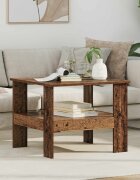 vidaXL Масичка за кафе Старо дърво 57 x 55 x 45 см Инженерна дървесина