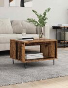 vidaXL Масичка за кафе Старо дърво 60 x 50 x 40 см Инженерна дървесина