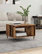 vidaXL Масичка за кафе Старо дърво 60 x 50 x 40 см Инженерна дървесина