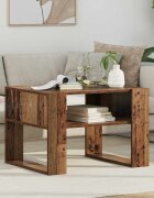 vidaXL Масичка за кафе Старо дърво 66 x 53 x 45 см Инженерна дървесина