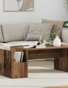 vidaXL Масичка за кафе Старо дърво 90 x 45 x 35 cm Инженерна дървесина
