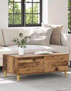 vidaXL Масичка за кафе Старо дърво 90 x 50 x 35 cm Инженерна дървесина