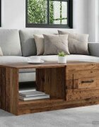 vidaXL Масичка за кафе Старо дърво 90 x 50 x 37 см Инженерна дървесина