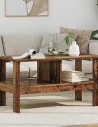 vidaXL Масичка за кафе Старо дърво 90 x 50 x 45 cm Инженерна дървесина