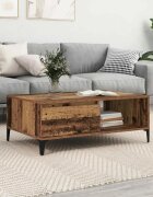 vidaXL Масичка за кафе Старо дърво 90 x 60 x 35 cm Инженерна дървесина
