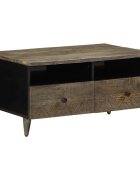 vidaXL Масичка за кафе Светло сиво 80x54x40 cm Масивна дървесина Манго