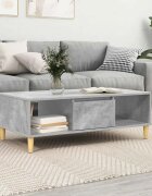 vidaXL Масичка за кафе Циментено сиво 102 x 55 x 35 см