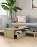 vidaXL Масички за кафе дъб сонома 100x100x265 см инженерно дърво