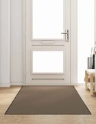 vidaXL Мат за врата Бежов и черен 120 x 300 cm 100% Полиамид
