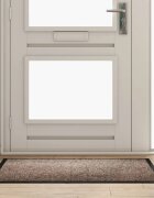 vidaXL Мат за врата Бежово 80 x 120 x 12 см Тедди плат
