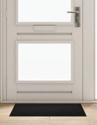 vidaXL Мат за врата Черно 60 x 80 x 12 см Тедди плат