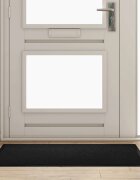 vidaXL Мат за врата Черно 80 x 120 x 1.2 см Тедди плат