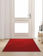 vidaXL Мат за врата Червен и Черен 120 x 300 cm 100% Полиамид