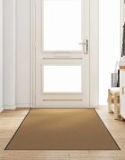 vidaXL Мат за врата Друг Кремав и черен 120 x 400 cm Полиамид и PVC