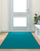vidaXL Мат за врата Друг Циан и Черен 120 x 400 cm Полиамид и PVC