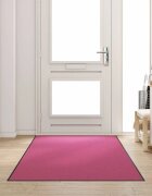 vidaXL Мат за врата Розово и черно 120 x 300 cm 100% Полиамид