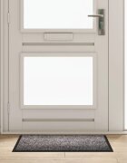 vidaXL Мат за врата Светлосиво 60 x 80 x 1.2 см Тедди плат