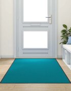 vidaXL Мат за врата Циан и Черен 120 x 300 cm 100% Полиамид