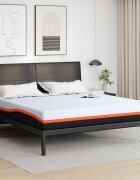 vidaXL Матрак Бяло и сиво 200 x 200 cm Жакардова материя