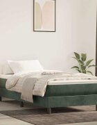 vidaXL Матрак с покет пружини 90 x 220 x 20 см Тъмнозелено