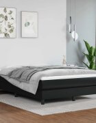 vidaXL Матрак с покет пружини средна твърдост черен 140x200x20 см изкуствена кожа