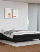 vidaXL Матрак с покет пружини средна твърдост черен 160x200x20 см изкуствена кожа
