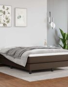 vidaXL Матрак с покет пружини средна твърдост кафяв 140x190x20 см изкуствена кожа